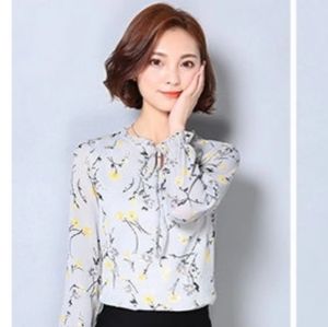 Grey Blue Flowered Shirt